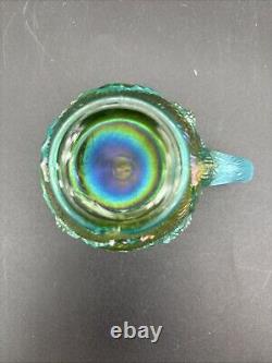 Northwood Aqua Opal Acorn Burrs Carnival Glass Punch Cup