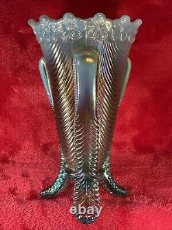 Northwood Aqua Opal Carnival Glass Daisy & Drape Vase Prettiest Perfect