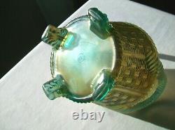 Northwood Bushel Basket Aqua Opalescent Carnival Glass