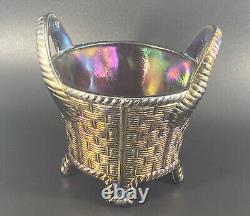 Northwood, Bushel Basket Carnival Glass Pattern. Circa 1910 Iridescent Amethyst