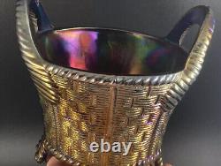 Northwood, Bushel Basket Carnival Glass Pattern. Circa 1910 Iridescent Amethyst