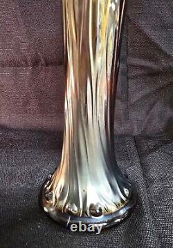 Northwood Carnival Glass Amethyst Tree Trunk Vase Standard Size 11 Iridescent