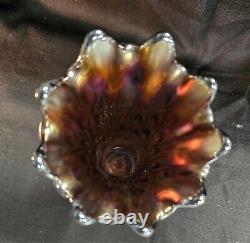 Northwood Carnival Glass Amethyst Tree Trunk Vase Standard Size 11 Iridescent