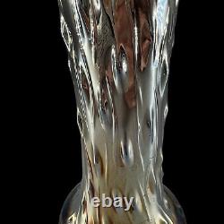 Northwood Carnival Glass Amethyst Tree Trunk Vase Standard Size 12 Iridescent