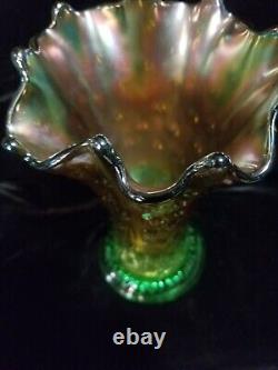 Northwood Carnival Glass Amethyst Tree Trunk Vase Standard Size 8 Iridescent