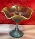 Northwood Carnival Glass Hearts & Flowers Compote AQUA OPAL BEAUTIFUL WOW