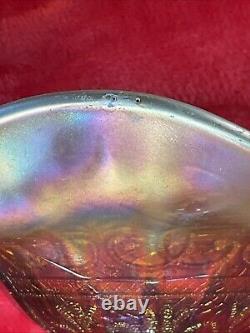 Northwood Carnival Glass Hearts & Flowers Compote AQUA OPAL BEAUTIFUL WOW