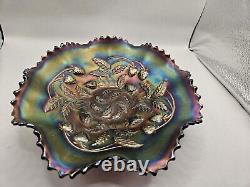 Northwood Carnival Glass Vtg Amethyst Bowl Used Condition Beautiful 9 Diameter