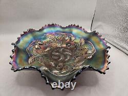 Northwood Carnival Glass Vtg Amethyst Bowl Used Condition Beautiful 9 Diameter