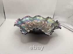 Northwood Carnival Glass Vtg Amethyst Bowl Used Condition Beautiful 9 Diameter