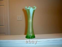 Northwood EAPG Green Opalescent Vase