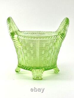 Northwood Glass Co Bushel Basket Iridescent Green Carnival Glass