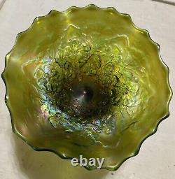 Northwood, Green, Blossomtime, Carnival Glass Compote