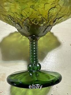 Northwood, Green, Blossomtime, Carnival Glass Compote