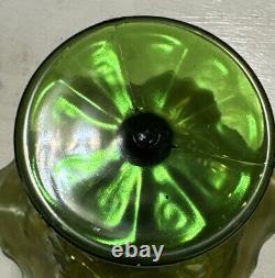 Northwood, Green, Blossomtime, Carnival Glass Compote