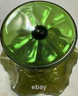 Northwood, Green, Blossomtime, Carnival Glass Compote