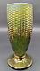 Northwood Green Carnival Glass Corn Cob Vase 6.5 Tall Cupped Top