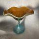 Northwood Hearts Flowers Ice Blue Opalescent Carnival Glass Compote Stunning