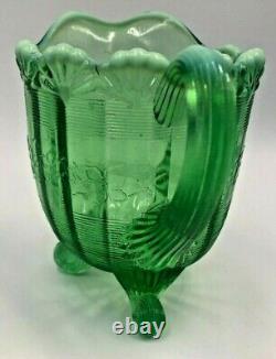 Northwood Jackson Green Opalescent Glass Creamer