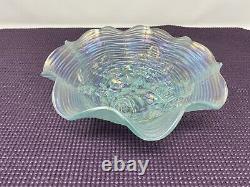 Northwood ROSE SHOW ANTIQUE CARNIVAL GLASS RUFFLED OWLAQUA OPALESCENTGORGEOUS