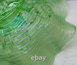 Northwood Rose Show Ice Green Ruffled Footed Bowl