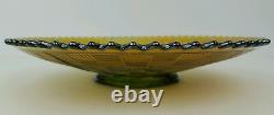 Northwood Strawberry Basketweave Ext Green Electric Iridescent 9 Sawtooth Plate