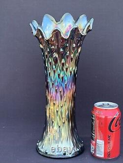 Northwood Swung Amethyst Carnival Glass Vase