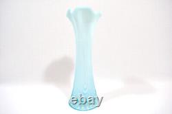 Northwood Swung Glass Vase Turquoise Opalescent Jewels Drapery c. 1906 RARE
