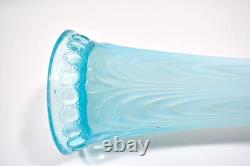 Northwood Swung Glass Vase Turquoise Opalescent Jewels Drapery c. 1906 RARE