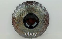 Northwood Three Fruits Basket Weave Exterior Amethyst Electric Iridescent Plate