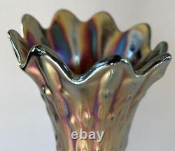 Northwood Tree Trunk Carnival Glass Swung Vase 11 Amethyst Purple Standard Size