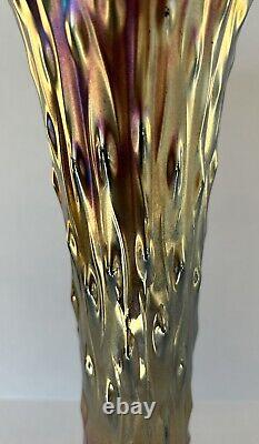 Northwood Tree Trunk Carnival Glass Swung Vase 11 Amethyst Purple Standard Size