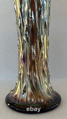 Northwood Tree Trunk Carnival Glass Swung Vase 11 Amethyst Purple Standard Size