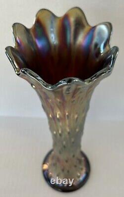 Northwood Tree Trunk Carnival Glass Swung Vase 11 Amethyst Purple Standard Size