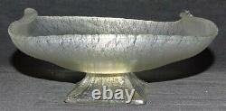 Northwood USA Stretch Glass White /Pearl Iridescent Folded Bowl / Bread Holder