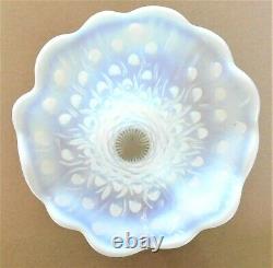 Northwood White Opalescent Carnival Glass Vase 11 Tall