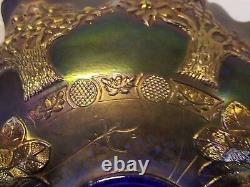 Old Vintage Antique Orange Tree Carnival Glass 10 Iridescent Fruit Bowl