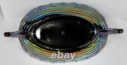 Original Fenton Glass Carnival Iridescent Viking Boat Bowl