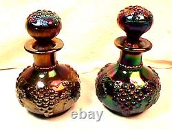 PERFUME Grape & Cable LEFT ONE Amethyst Carnival Glass By DUGAN DIAMOND