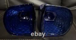 Pair Vintage Imperial Blue Carnival Glass Duck Head Bookends 10 Tall