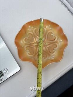 Peach Opalescent Dugan Carnival Glass Pattern Bowls- lot of 4