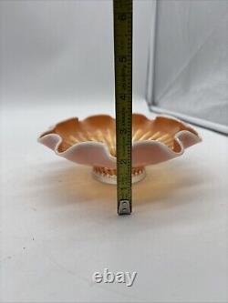 Peach Opalescent Dugan Carnival Glass Pattern Bowls- lot of 4