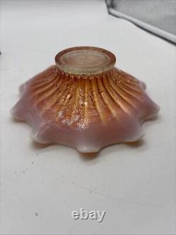 Peach Opalescent Dugan Carnival Glass Pattern Bowls- lot of 4