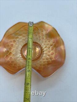 Peach Opalescent Dugan Carnival Glass Pattern Bowls- lot of 4