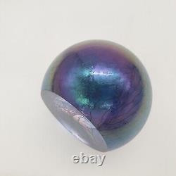 Philabaum Studios Iridescent Art Carnival Glass Egg Reptillian Paperweight 1996