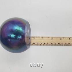 Philabaum Studios Iridescent Art Carnival Glass Egg Reptillian Paperweight 1996