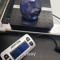 Philabaum Studios Iridescent Art Carnival Glass Egg Reptillian Paperweight 1996