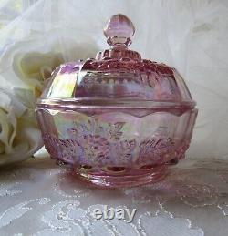 Pink Carnival Glass, VTG Fenton, Opalescent, Cottage Home, Provincial, Pink Decor, 5