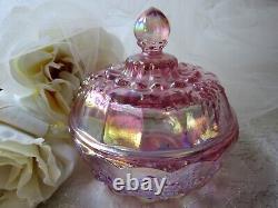 Pink Carnival Glass, VTG Fenton, Opalescent, Cottage Home, Provincial, Pink Decor, 5