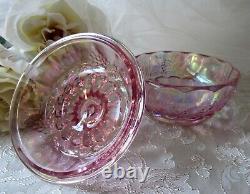 Pink Carnival Glass, VTG Fenton, Opalescent, Cottage Home, Provincial, Pink Decor, 5